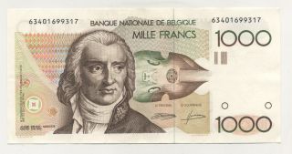 Belgium 1000 Francs Nd 1980 - 96 Pick 144.  A Xf Ref 317 photo