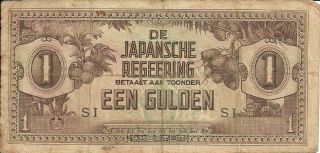 Wwii Japanese Bank Note - De Japansche Regeering Betaalt Aan Tonder Een Gulden photo