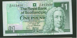 The Royal Bank Of Scotland Plc 1 Pound Aunc 1996,  P - 351 (351c) photo