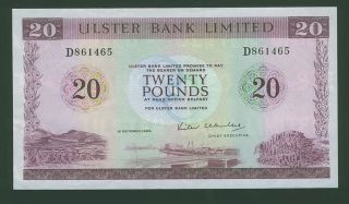 20 Pounds Ireland Ulster Bank Oct 1983 Norther Ireland Ef Irland Irish P328c photo