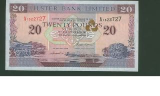 20 Pounds Ireland Ulster Bank Jan 1996 Norther Ireland Unc Irland Irish P337a photo