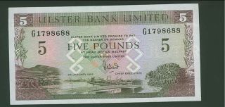 5 Pounds Ireland Ulster Bank Jan 1993 Norther Ireland Aunc Irland Irish P331b photo