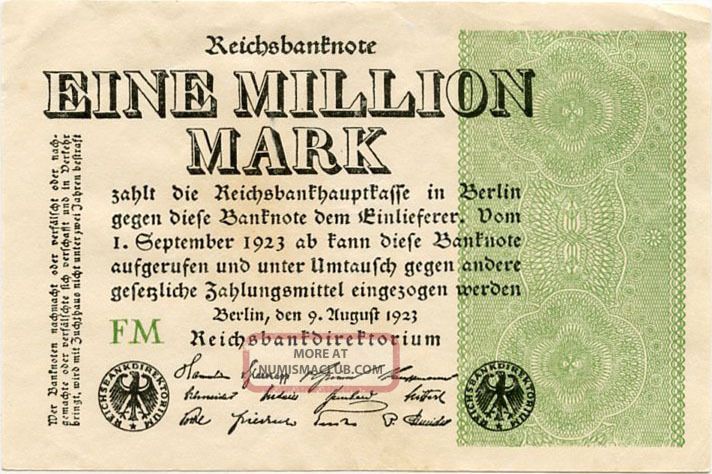 Germany 1.  000.  000 Mark 1923 Fm 0000232 Europe photo