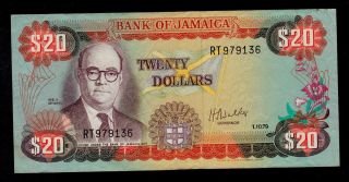 Jamaica 20 Dollars 1979 Rt Pick 68a Vf. photo