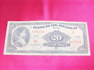1970 $20 Mexican Pesos - Paper Money - Mexican Currency photo