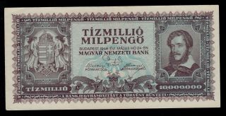 Hungary 10 Million Milpengo 1946 Pick 129 Xf. photo