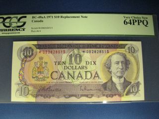 1971 10$ Bank Note Of Canada Db Bc - 49aa Pcgs 64 Ppq photo