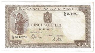 (r421103) Romania Paper Note - 500 Lei 1942 - Aunc photo