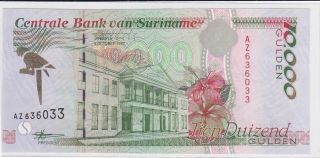Suriname 10,  000 Gulden P145 5 October 1997 Crisp Uncirculated photo