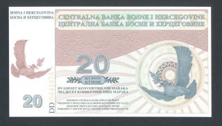 Bosnia 20 Convertible Maraka 1997 Unc Proof Federal & Republic Srpska Version photo