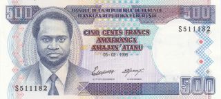 Burundi: 500 Francs,  2 - 5 - 1995 (2005),  P - 37a,  Crisp Unc photo
