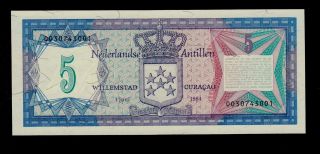 Netherlands Antilles 5 Gulden 1984 P - 5b Unc. photo