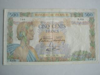 France: 500 Francs 1941 Crisp Xf Colorful Pax Pick 95a photo