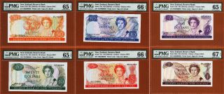 Zealand $1 To 50 Low Matching Serial 000888 Nd (1981 - 92) Pmg 65 - 67 Gem Unc photo