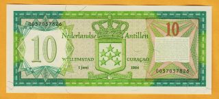 Netherlands Antilles 10 Gulden 1984 Pick - 16b Gem Unc photo