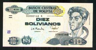 Bolivia 10 Bolivianos (2005) G Low 00000168 Pick 228 Unc. photo