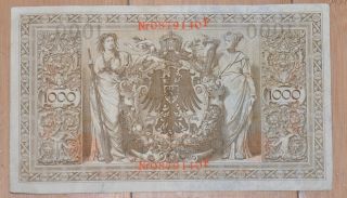 German 1000 Mark 1910 Reichsbanknote Banknote Germany » photo