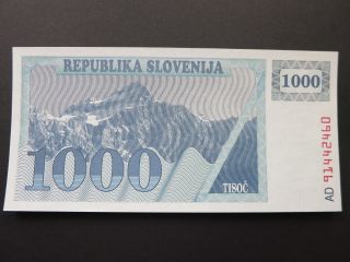 Slovenia 1.  000 Tolars 1991 Unc Scarce Mountain photo