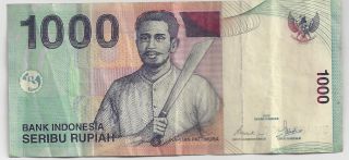 2000 Indonesia 1,  000 Rupiah Banknote,  Circulated,  Int ' L S&h photo