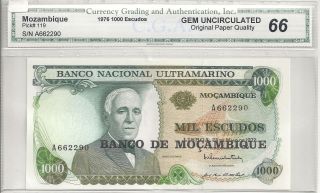 1976 1000 Escudos Mozambique Money/cga 66 photo