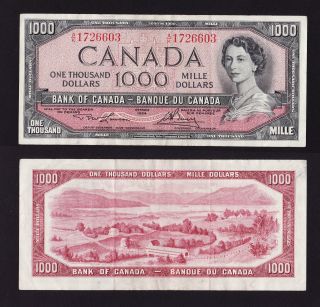 1954 Bank Of Canada $1000 Banknote Xf - Aunc Ser Ak1726603 Lowest On Ebay photo