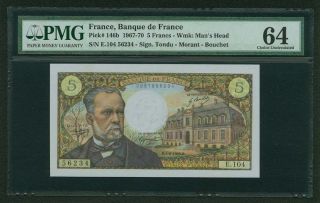 France 1967 - 70 5 Francs Banknote,  Pmg Certified 