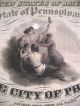 1858 City Philadelphia Loan Tax Bond Certificate $4000 6% 6 Vigs 2 Thumbs Stocks & Bonds, Scripophily photo 2