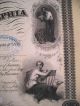 1858 City Philadelphia Loan Tax Bond Certificate $4000 6% 6 Vigs 2 Thumbs Stocks & Bonds, Scripophily photo 4