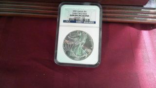 2007 Silver Eagle Ngc Gem Uncirculated Early Releases - 1oz Silver photo