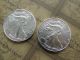 (2) - 2014 American Eagle Silver 1 Oz Bullion Coin Fresh Out Of Tube Bu Silver photo 2