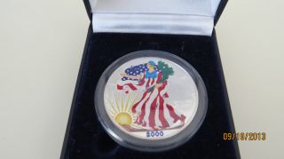 Silver Liberty Eagle Colorized 2000 In Display Box Uncirculated photo