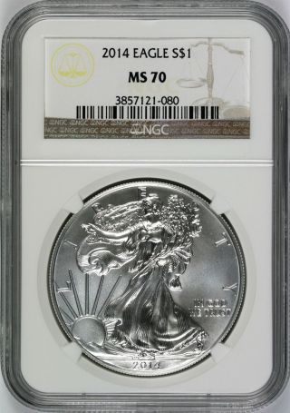 2014 Silver Eagle $1 Ngc Ms70 photo