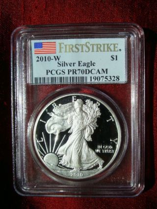 2010 W $1 1 Oz American Silver Eagle Proof 70 Pcgs Pr70 Deep Cameo First Strike photo