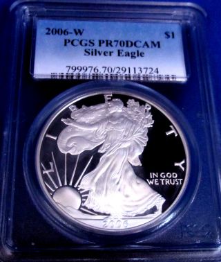 2006 W Pr 70 Pcgs Deep Cameo American Silver Eagle Proof - West Point Perfection photo
