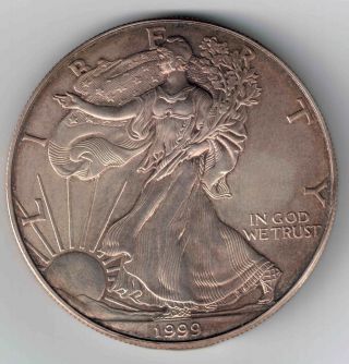 U.  S.  1999 1 Ounce.  999 Fine Silver Eagle / Liberty Bullion Coin photo