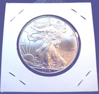 2014 1 Oz Silver American Eagle Bu Coin.  999 Fine Bullion Fast (14:30) photo