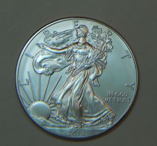 2013 1 Oz Silver American Eagle Dollar State Great Luster One Ounce.  999 photo