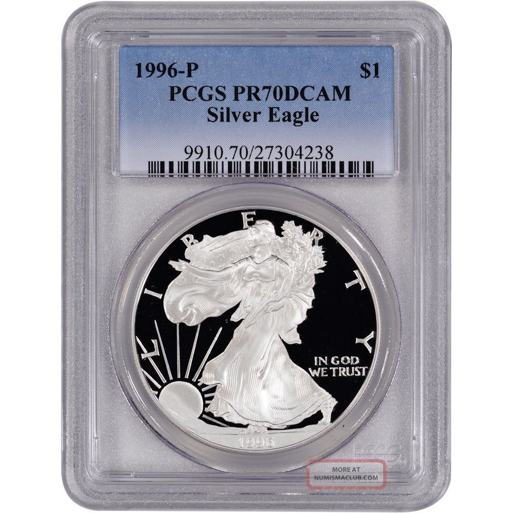 1996 - P American Silver Eagle Proof - Pcgs Pr70 Dcam