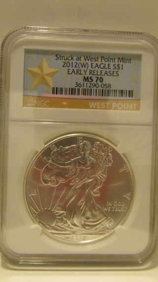 Ngc 2012 W America Silver Eagle Ms 70 photo