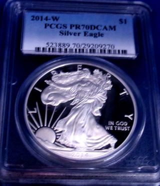 2014 W Pr 70 Pcgs Deep Cameo American Silver Eagle Proof - West Point Perfection photo