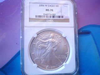 2006 W (burnished) 1 Oz Silver Eagle Ngc Ms70,  & Perfect Coin photo