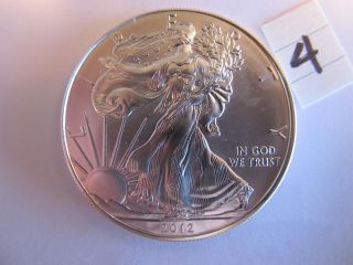 2012 Us Silver Eagle,  1 Oz. .  999 Silver Coin photo