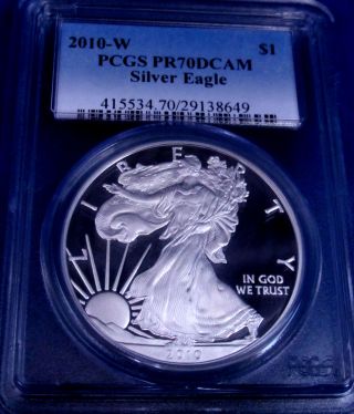 2010 W Pr 70 Pcgs Deep Cameo American Silver Eagle Proof - West Point Perfection photo