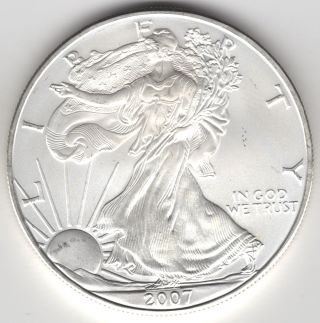 2007 U.  S.  Silver American Eagle $1 One Dollar 1 Oz Bullion Coin - Unc photo