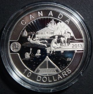 2013 - 1/2 Oz $10 Canada Summer Fun Bullion Fine Proof Silver Coin With photo