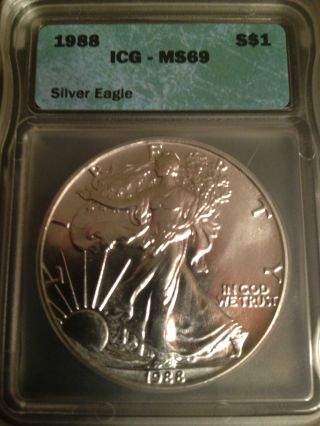 1988 Silver Eagle - Icg Ms 69 - photo