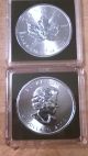 2014 Canadian Maple Leaf 1 Oz Siver.  9999 Elizabeth Ii 5 Dollar Coin Silver photo 3