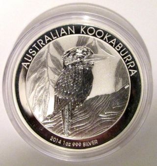 2014 1 Oz Silver Australian Kookaburra.  999 Silver 