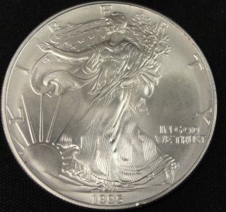 1995 American Silver Eagle Bullion Coin Key Date Uncirculated Nr photo