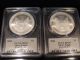 Rare Two (2) Mercanti Signed 2004 Pcgs Ms 70 First Strike Silver Eagles Silver photo 4